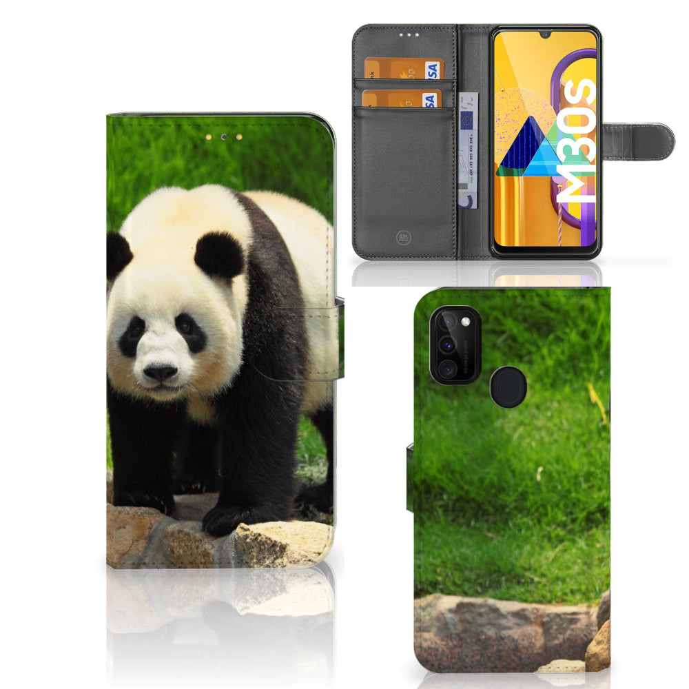 Samsung Galaxy M21 | M30s Telefoonhoesje met Pasjes Panda