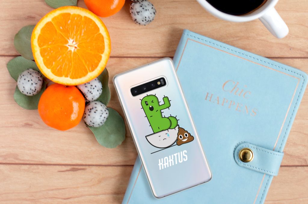 Samsung Galaxy S10 Plus Telefoonhoesje met Naam Cactus Poo