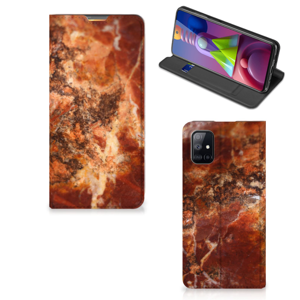 Samsung Galaxy M51 Standcase Marmer Bruin - B2C Telecom
