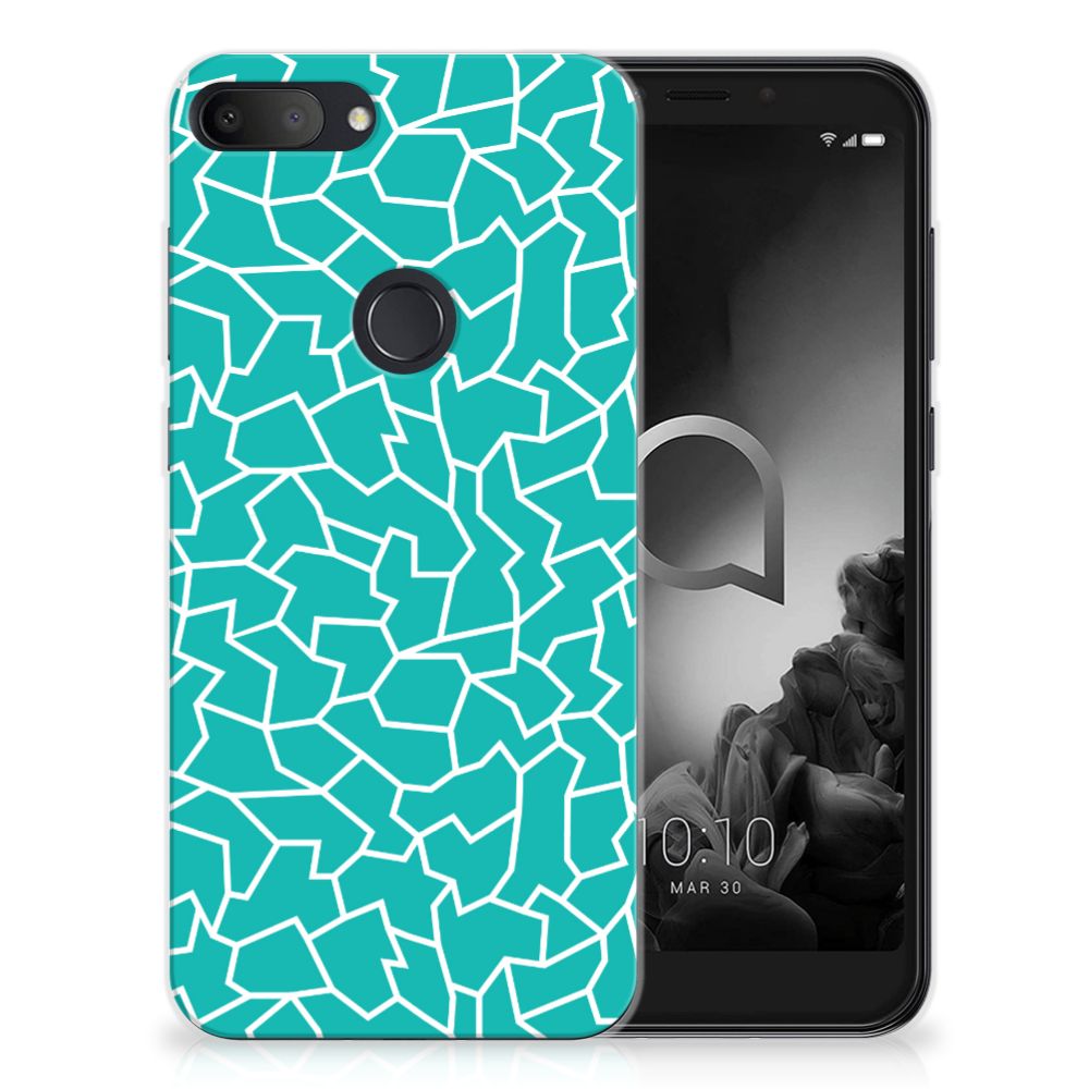 Alcatel 1S (2019) Hoesje maken Cracks Blue