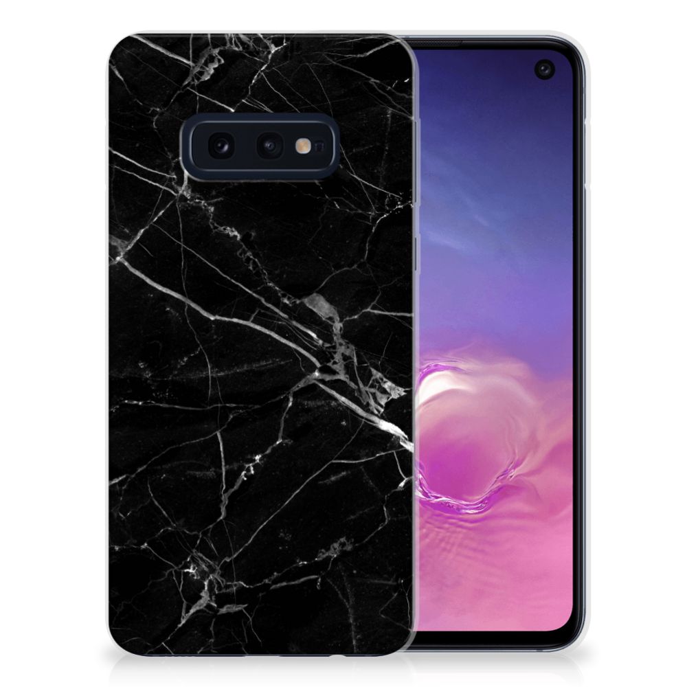 Samsung Galaxy S10e TPU Siliconen Hoesje Marmer Zwart - Origineel Cadeau Vader