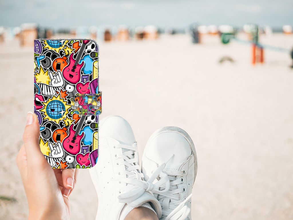 Honor 10 Lite Wallet Case met Pasjes Punk Rock