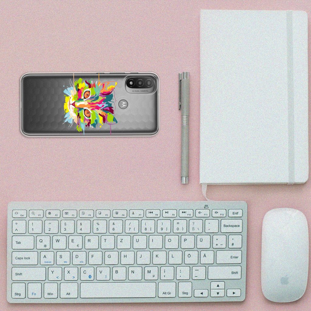 Motorola Moto E20 | E40 Telefoonhoesje met Naam Cat Color B2C Telecom