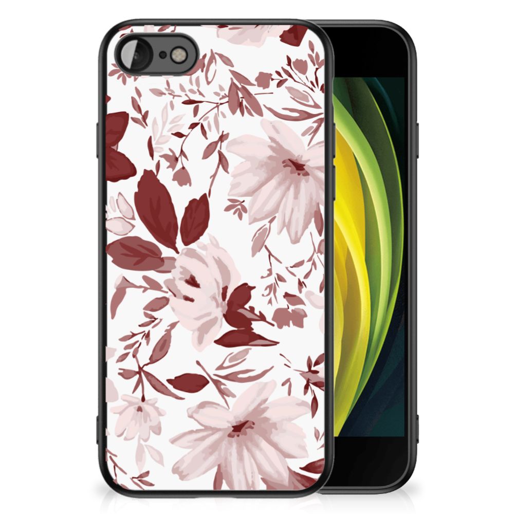 Kleurrijke Telefoonhoesje iPhone SE 2022 | SE 2020 | 7/8 Watercolor Flowers met bloemenpatroon.