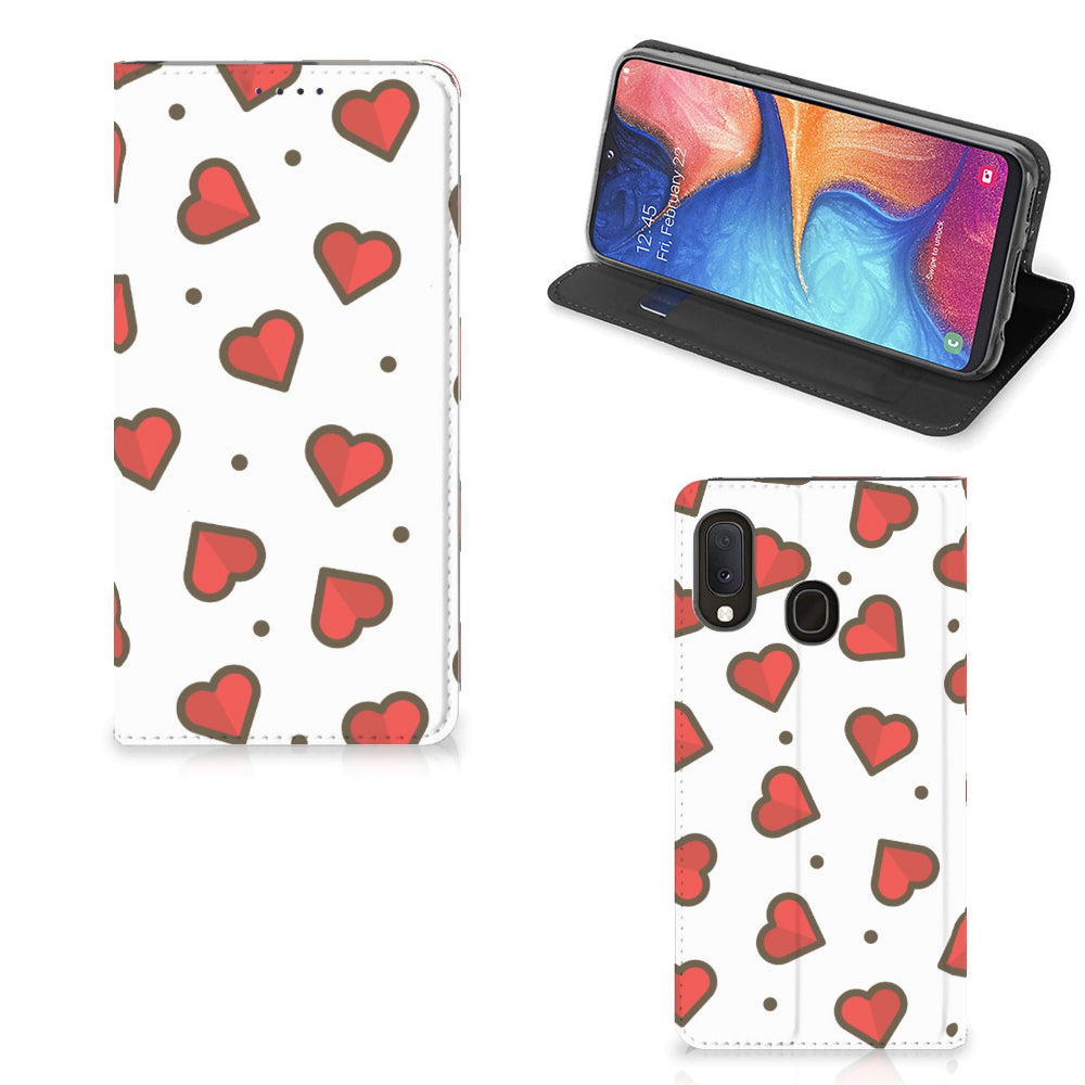 Samsung Galaxy A20e Hoesje met Magneet Hearts