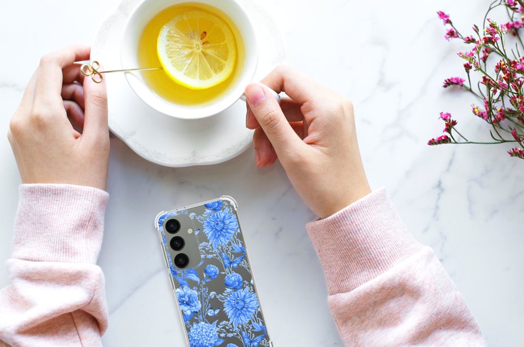 Case voor Samsung Galaxy S24 Flowers Blue B2C Telecom