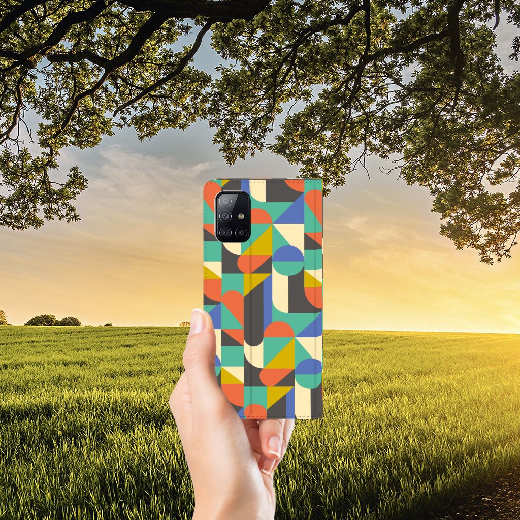Samsung Galaxy A71 Hoesje met Magneet Funky Retro - B2C Telecom