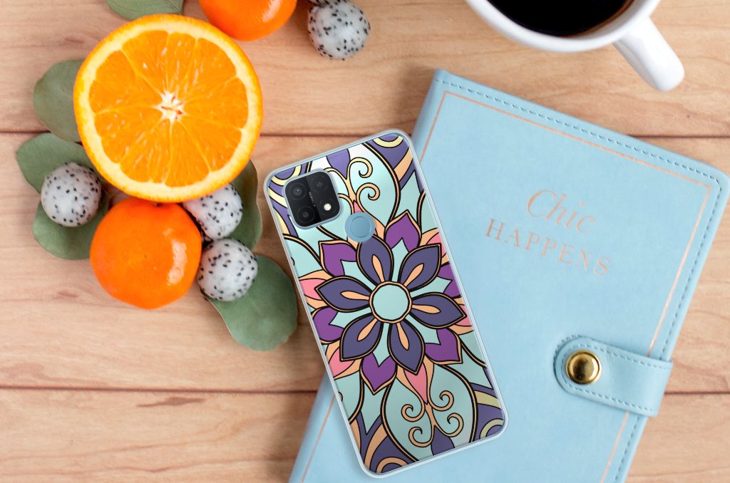 OPPO A15 TPU Case Purple Flower B2C Telecom