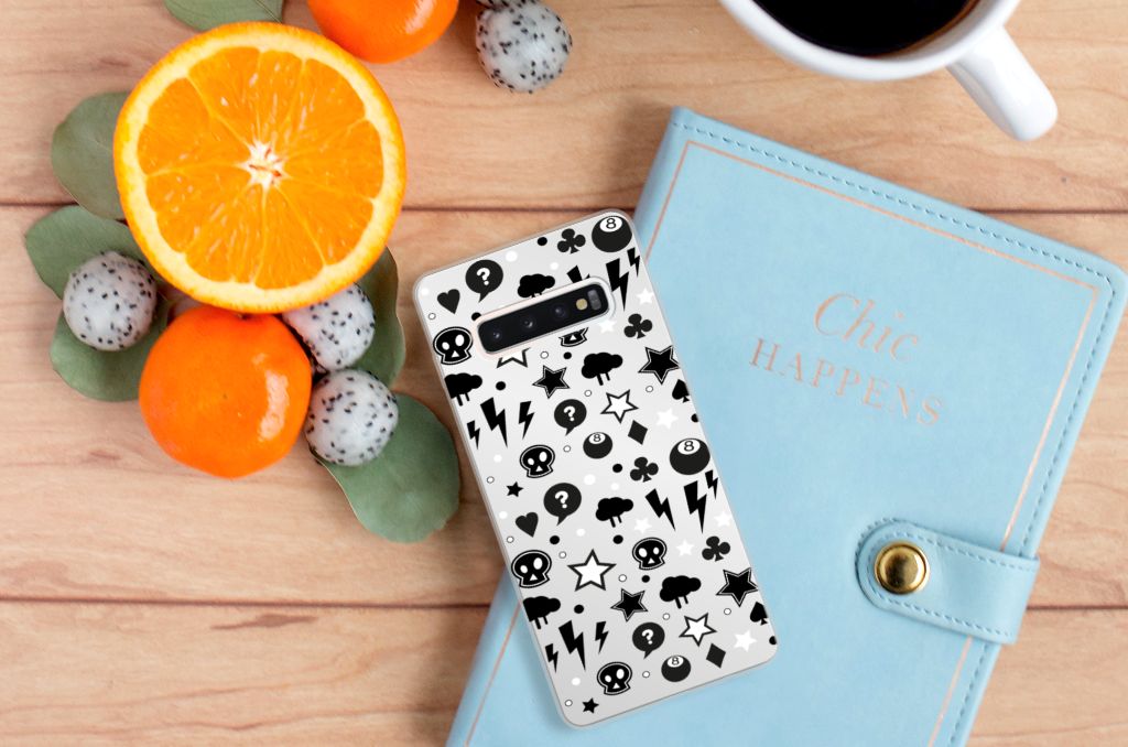 Silicone Back Case Samsung Galaxy S10 Plus Silver Punk