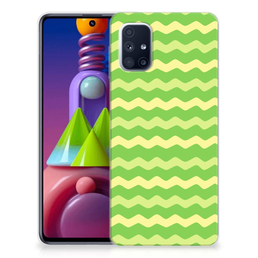 Samsung Galaxy M51 TPU bumper Waves Green
