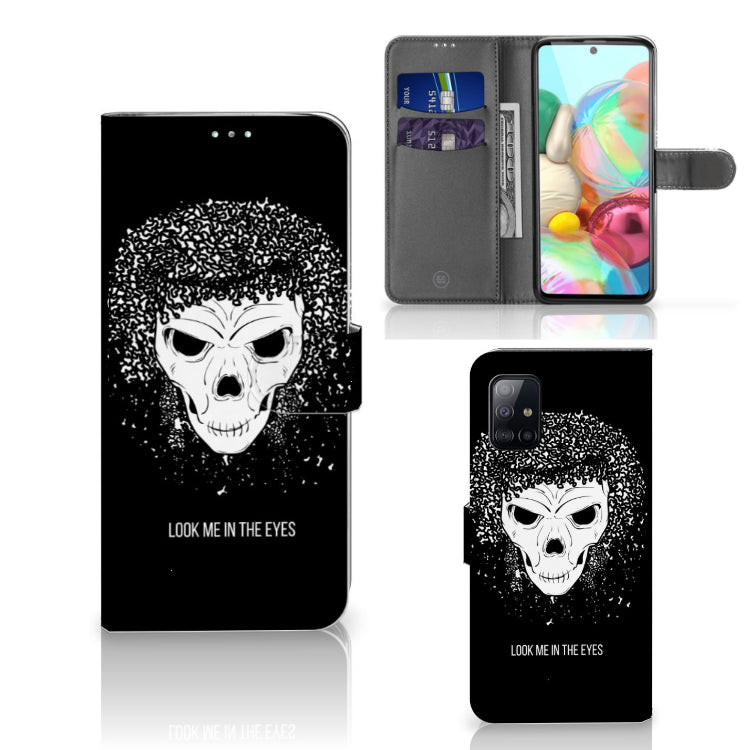 Telefoonhoesje met Naam Samsung Galaxy A71 Skull Hair