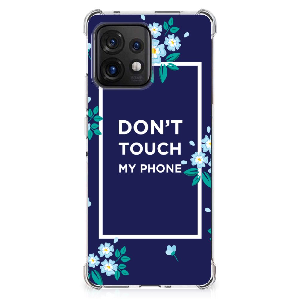 Motorola Edge 40 Pro Anti Shock Case Flowers Blue DTMP