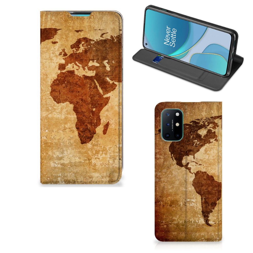 OnePlus 8T Book Cover Wereldkaart - B2C Telecom