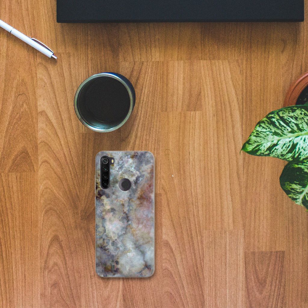 Xiaomi Redmi Note 8T TPU Siliconen Hoesje Marmer Grijs B2C Telecom