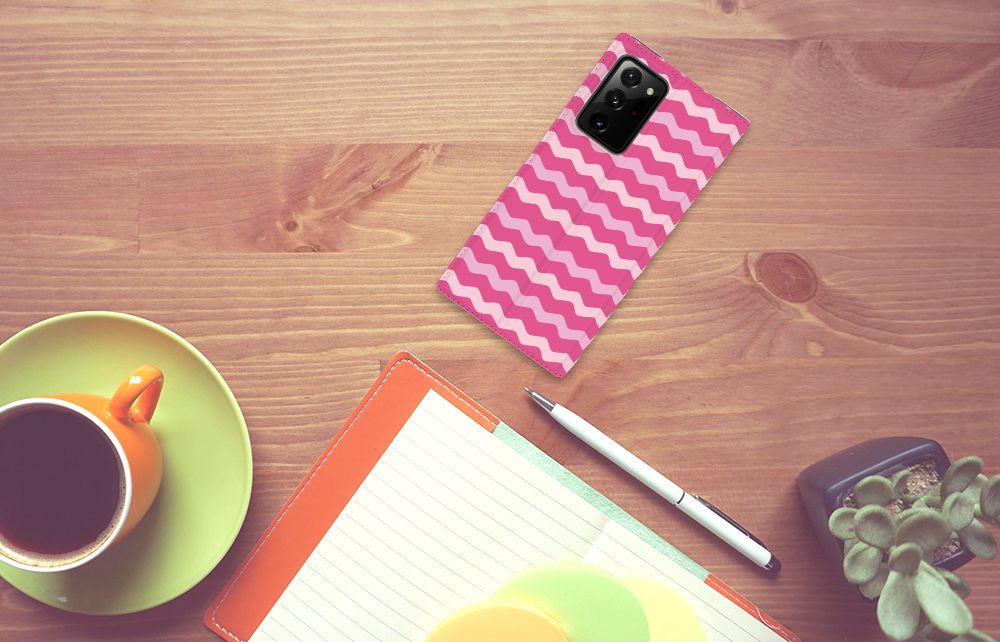 Samsung Galaxy Note 20 Ultra Hoesje met Magneet Waves Pink - B2C Telecom