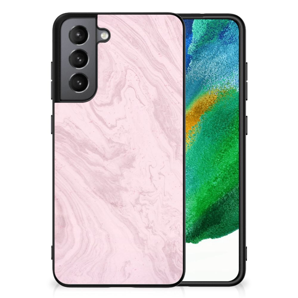 Samsung Galaxy S21FE Marmeren Print Telefoonhoesje Marble Pink - Origineel Cadeau Vriendin