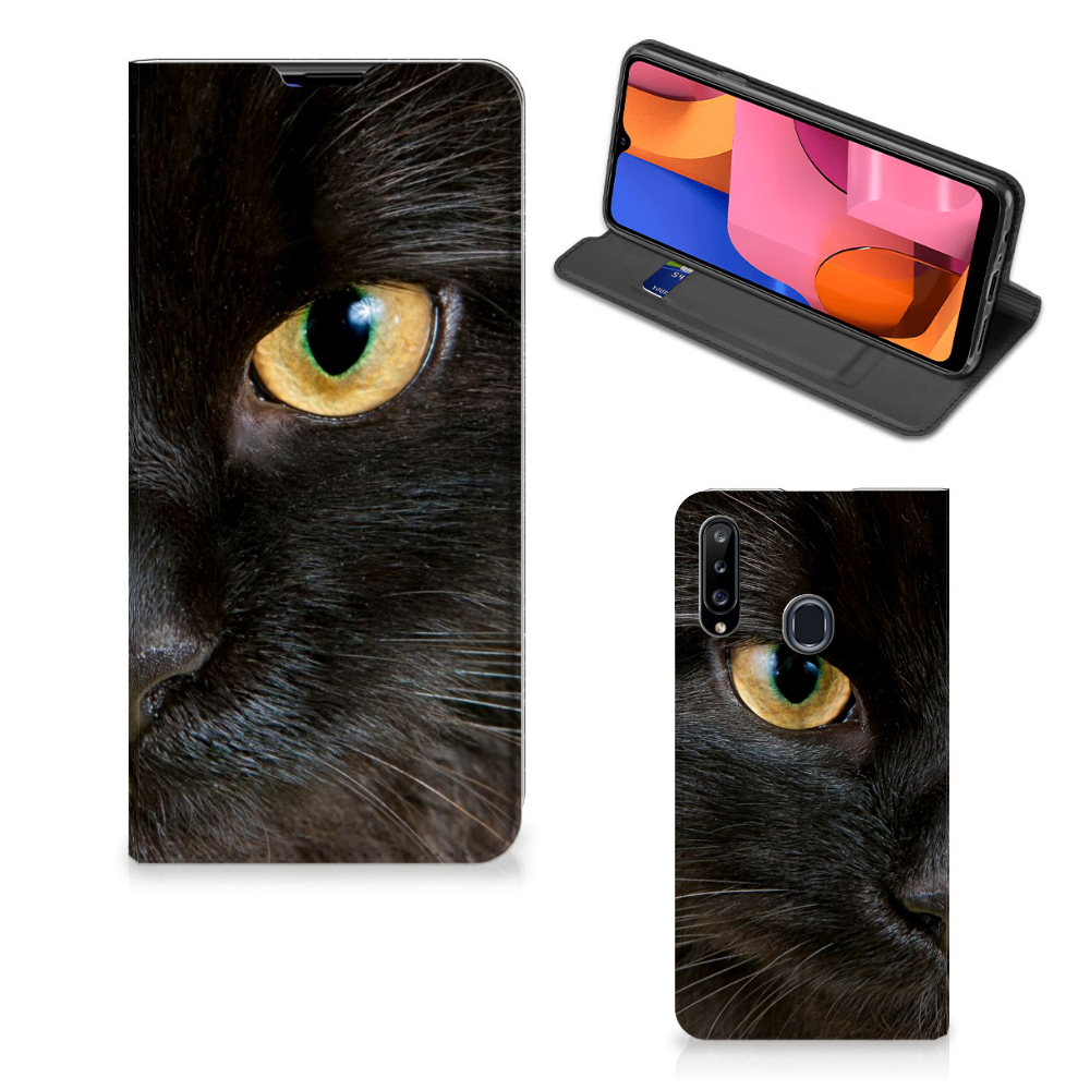 Samsung Galaxy A20s Hoesje maken Zwarte Kat - B2C Telecom