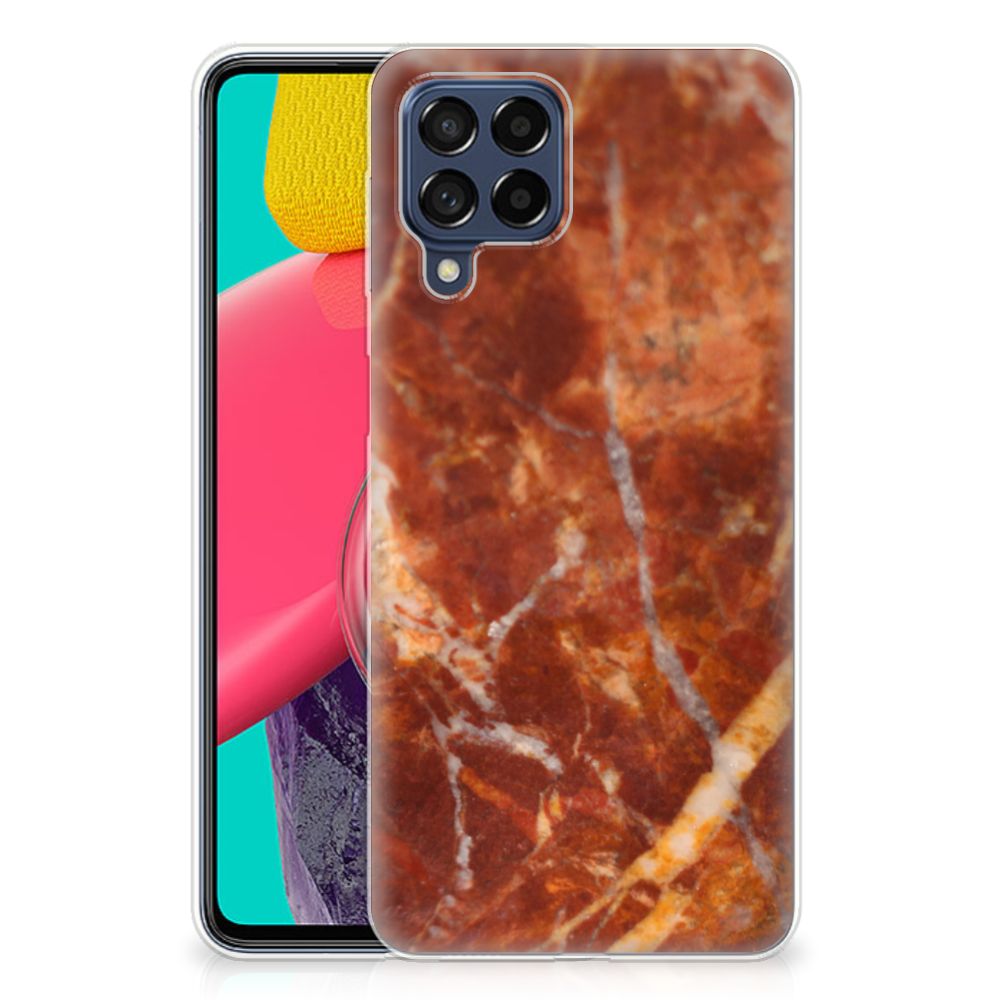 Samsung Galaxy M53 TPU Siliconen Hoesje Marmer Bruin B2C Telecom