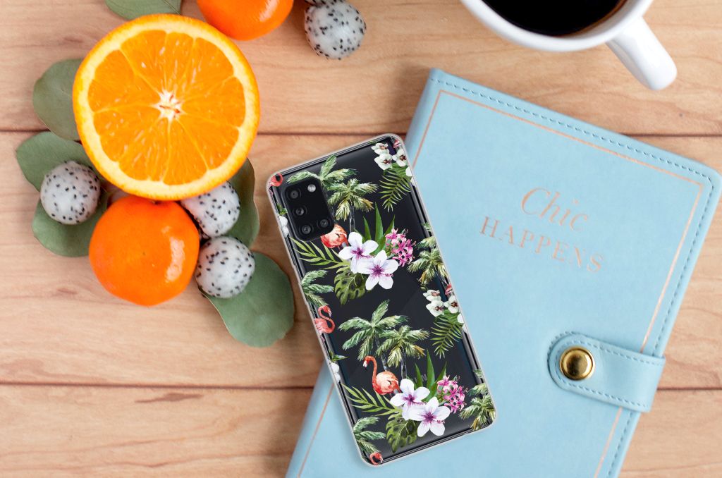 Samsung Galaxy A31 TPU Hoesje Flamingo Palms B2C Telecom
