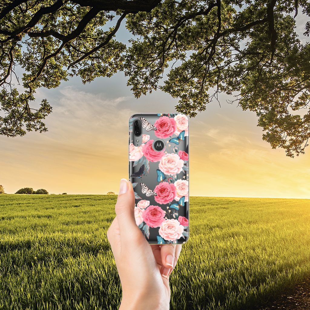 Motorola Moto E6 Plus TPU Case Butterfly Roses