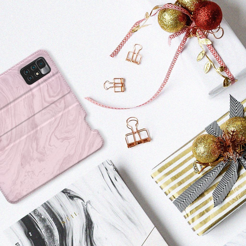 Xiaomi Redmi 10 Standcase Marble Pink - Origineel Cadeau Vriendin - B2C Telecom