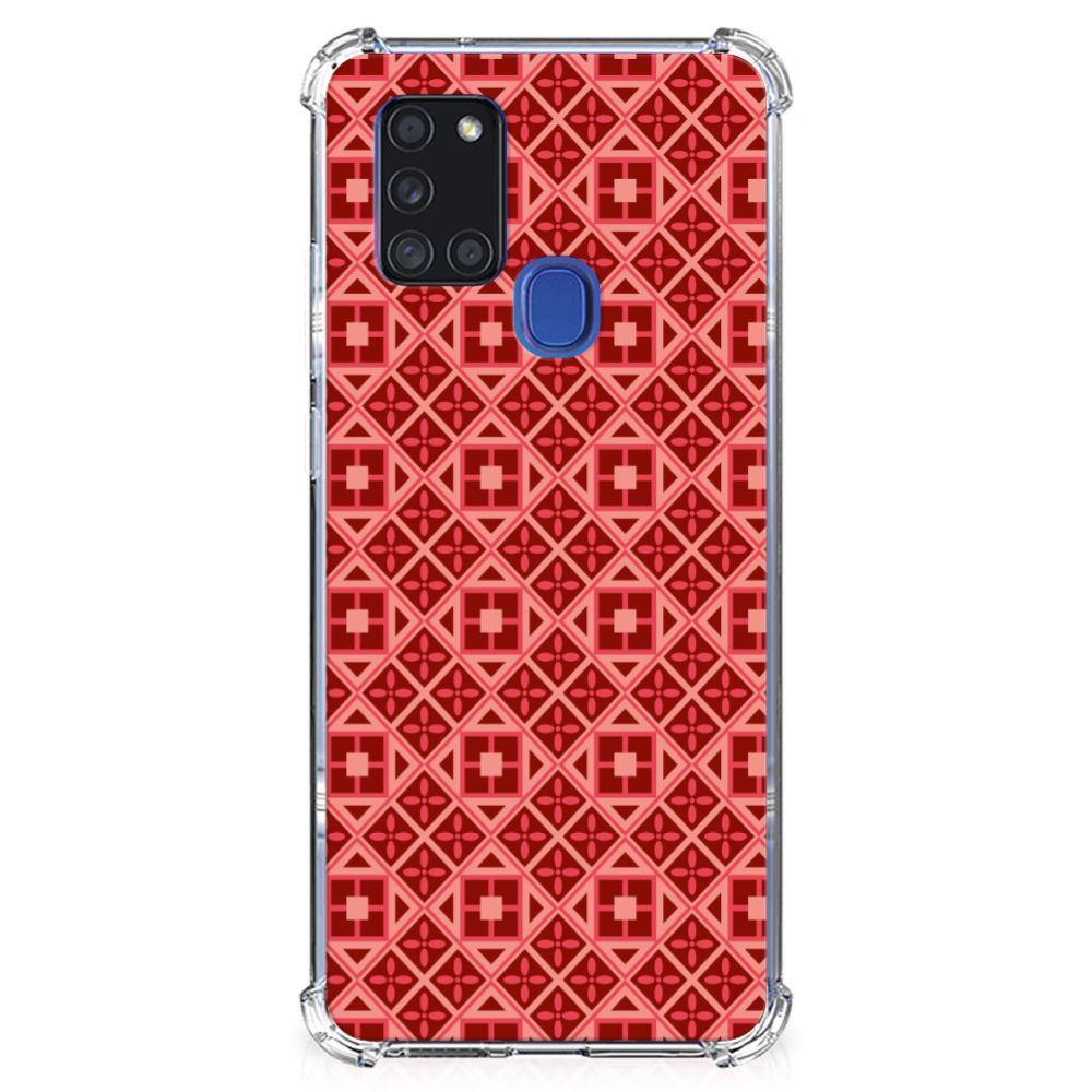 Samsung Galaxy A21s Doorzichtige Silicone Hoesje Batik Rood B2C Telecom