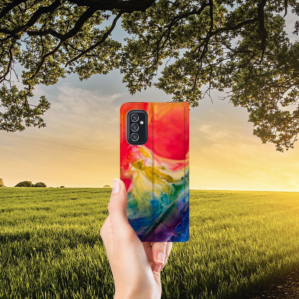 Bookcase Samsung Galaxy M52 Watercolor Dark - B2C Telecom