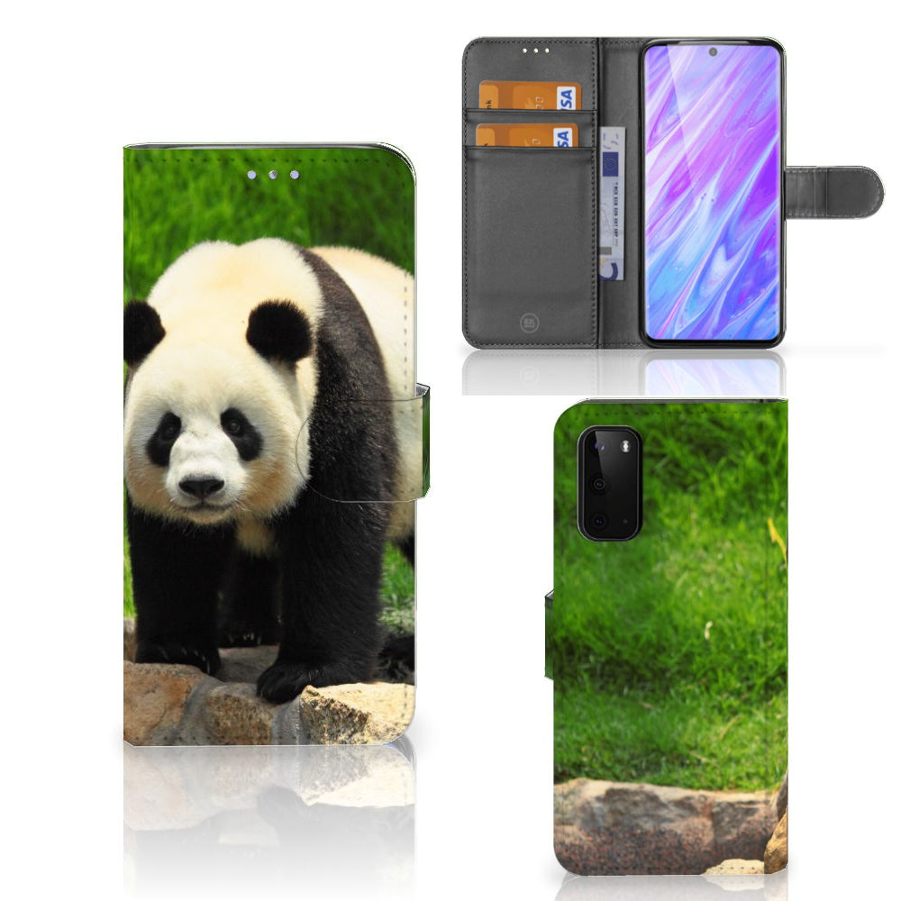Samsung Galaxy S20 Telefoonhoesje met Pasjes Panda