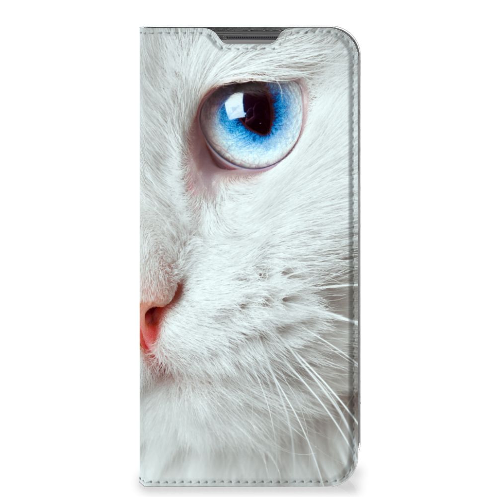 OPPO A96 | A76 Hoesje maken Witte Kat - B2C Telecom