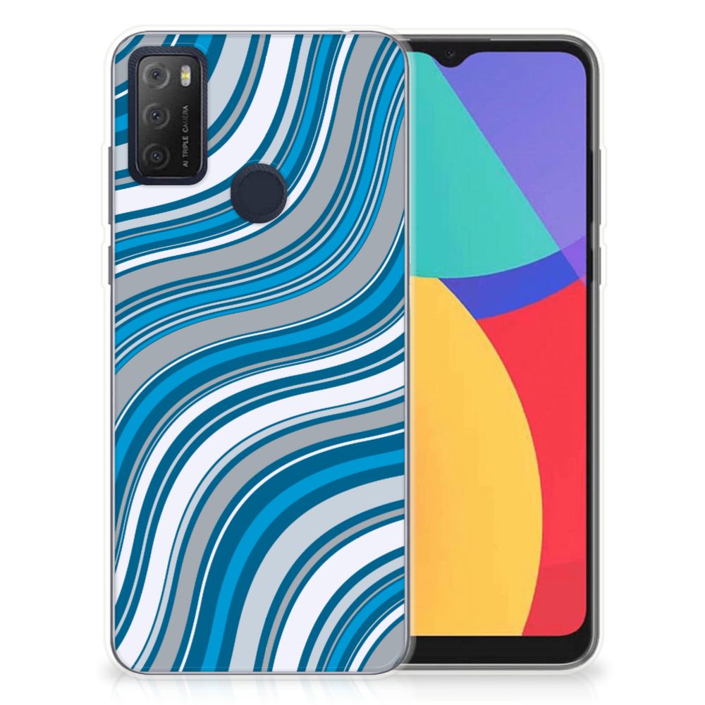 Alcatel 1S (2021) TPU bumper Waves Blue