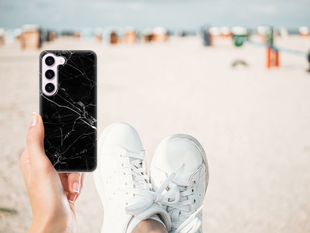 Samsung Galaxy S23 TPU Siliconen Hoesje Marmer Zwart - Origineel Cadeau Vader B2C Telecom