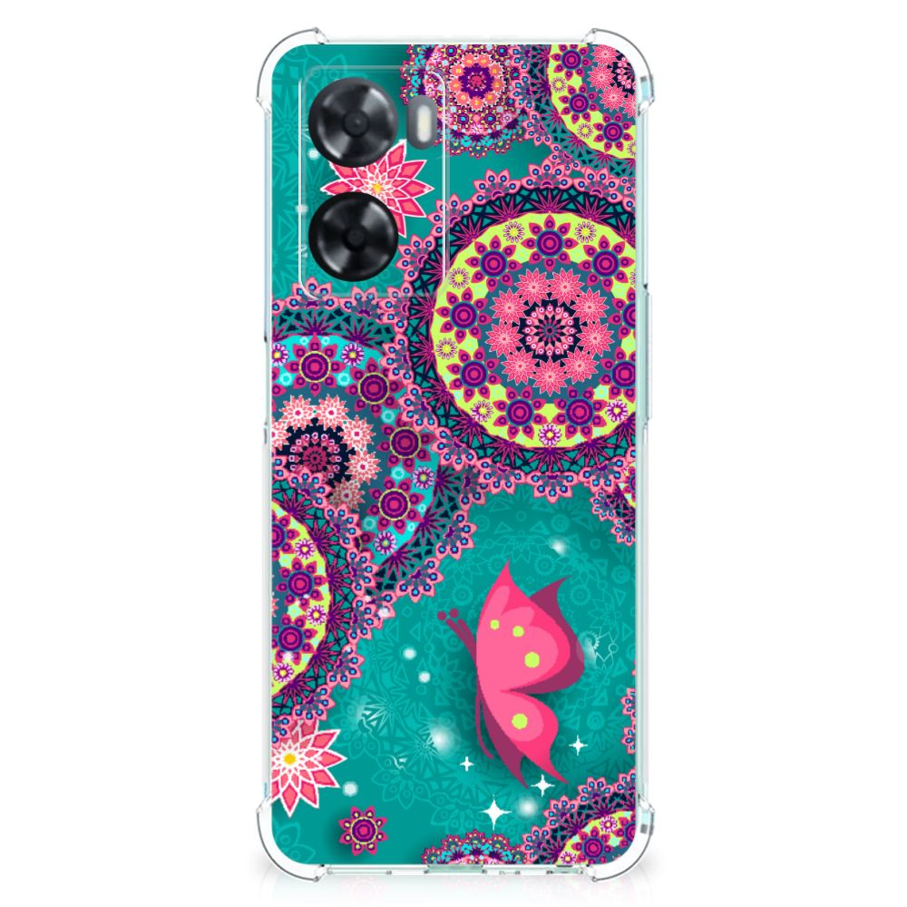 OPPO A57 | A57s | A77 4G Back Cover Cirkels en Vlinders