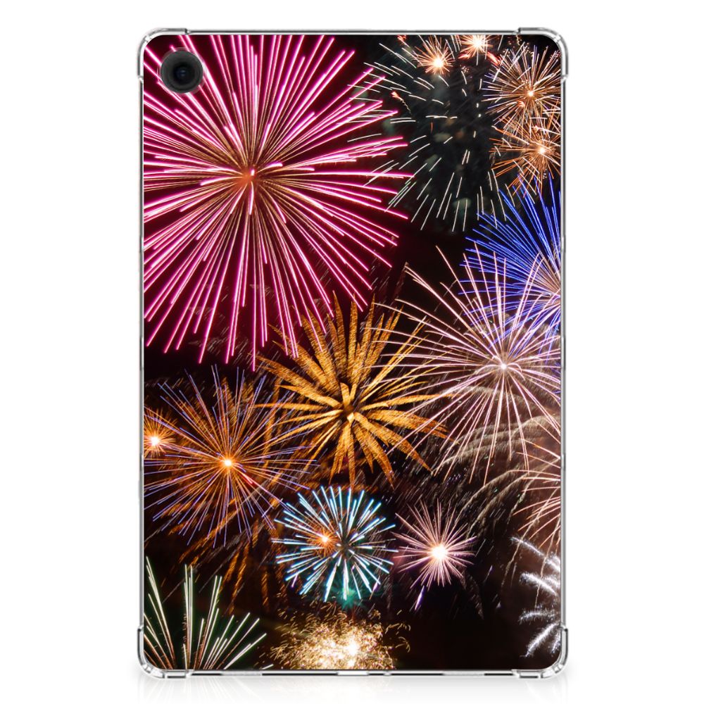Samsung Galaxy Tab A9 Plus Leuke Siliconen Hoes Vuurwerk
