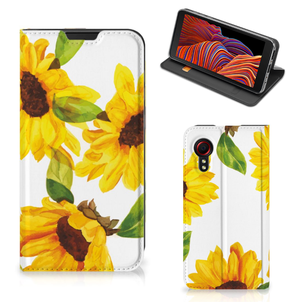 Smart Cover voor Samsung Galaxy Xcover 5 Zonnebloemen - B2C Telecom