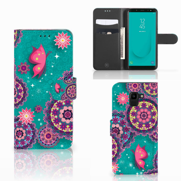 Samsung Galaxy J6 2018 Hoesje Cirkels en Vlinders