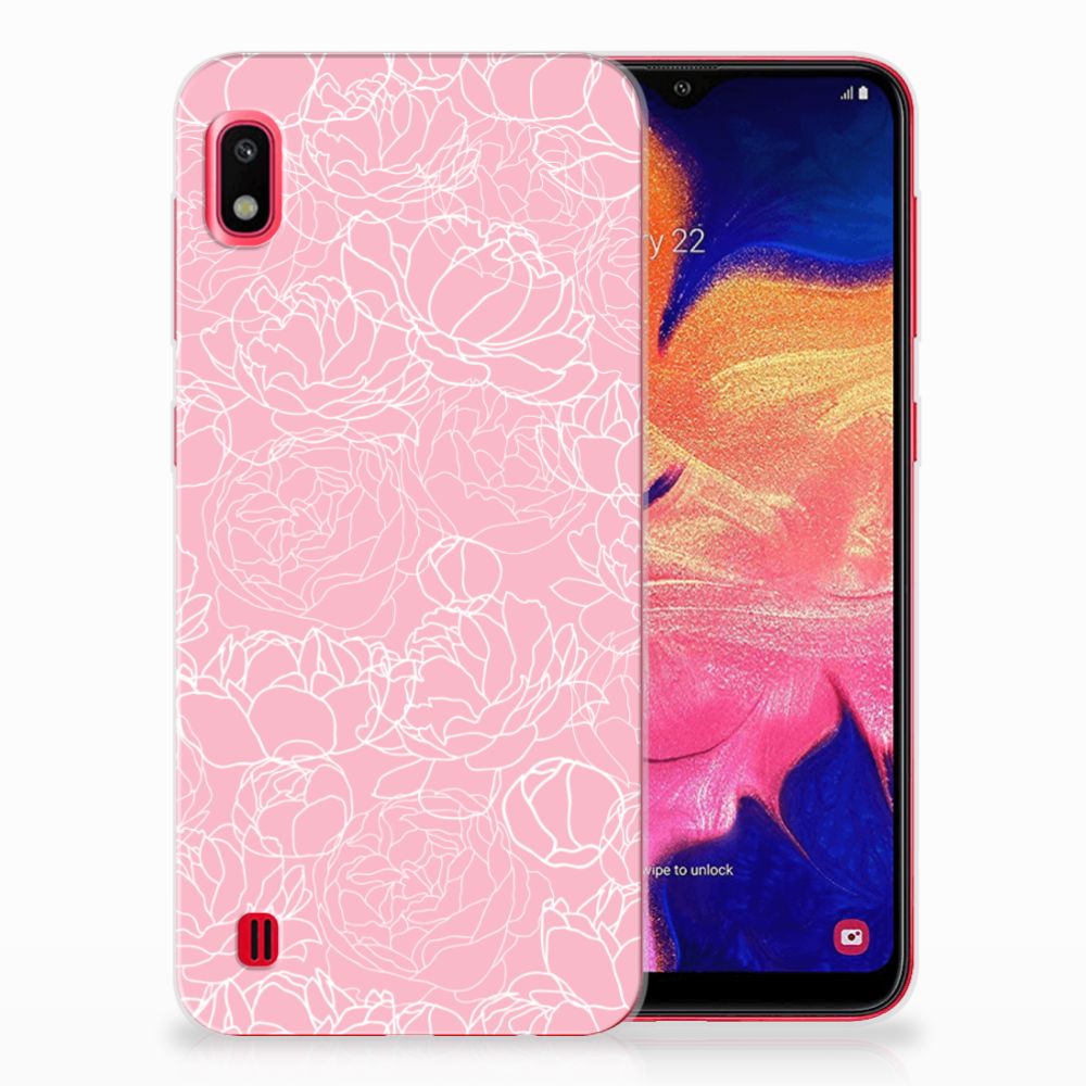 Samsung Galaxy A10 TPU Case White Flowers