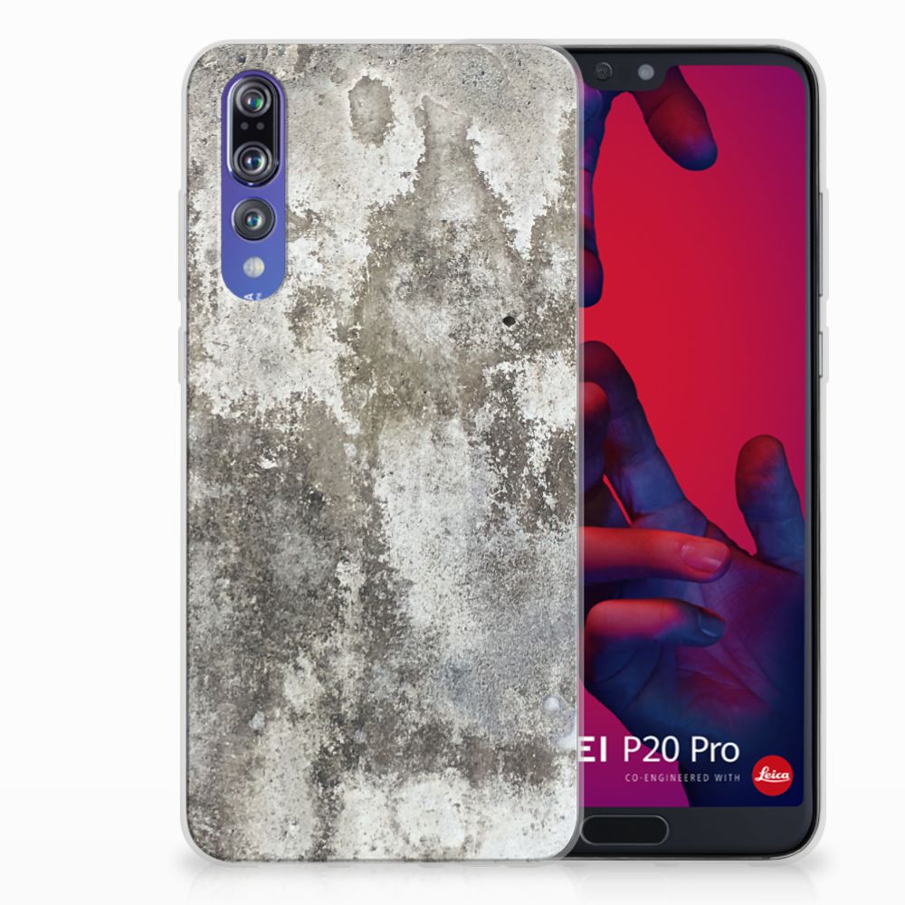 Huawei P20 Pro TPU Siliconen Hoesje Beton Print