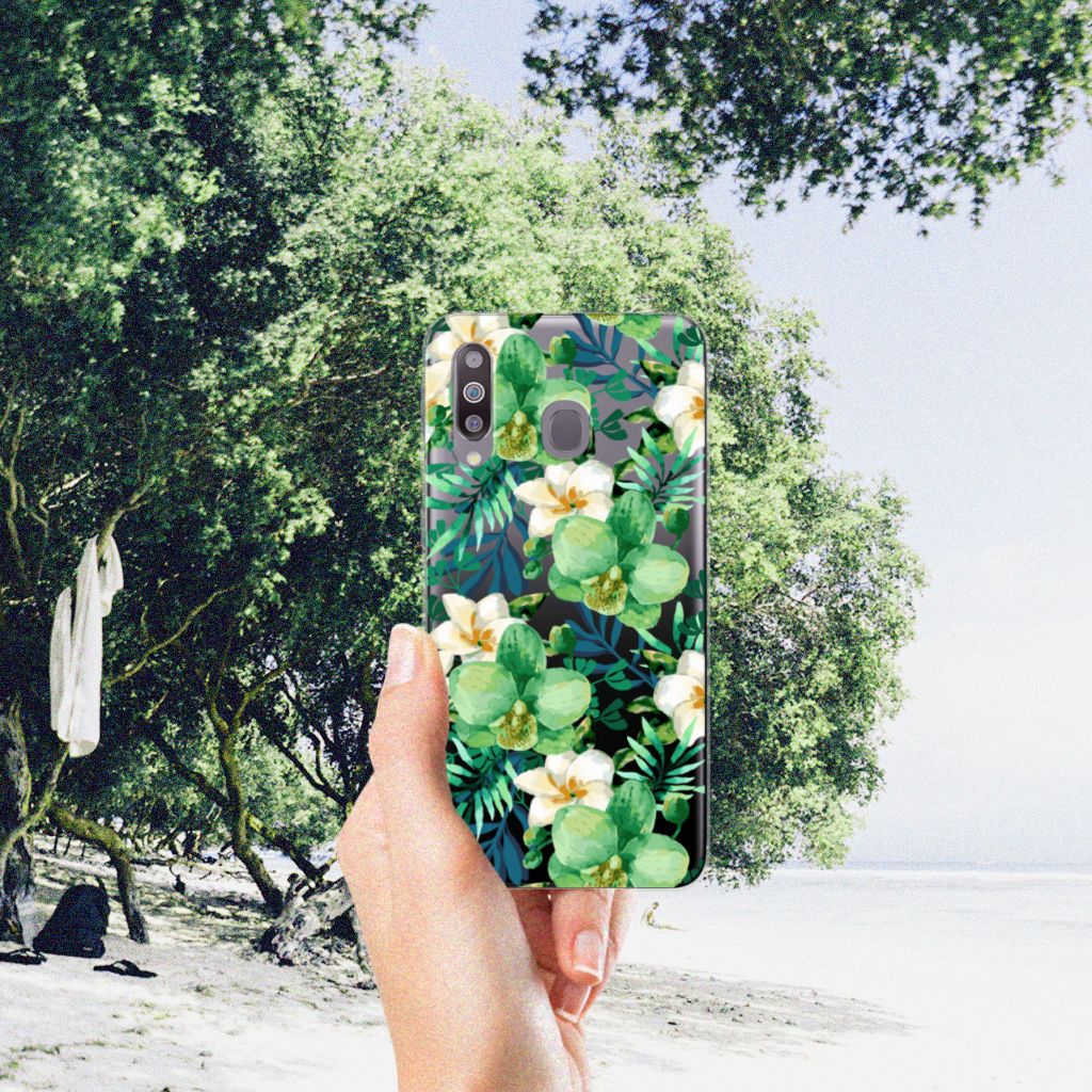 Samsung Galaxy M30 TPU Case Orchidee Groen