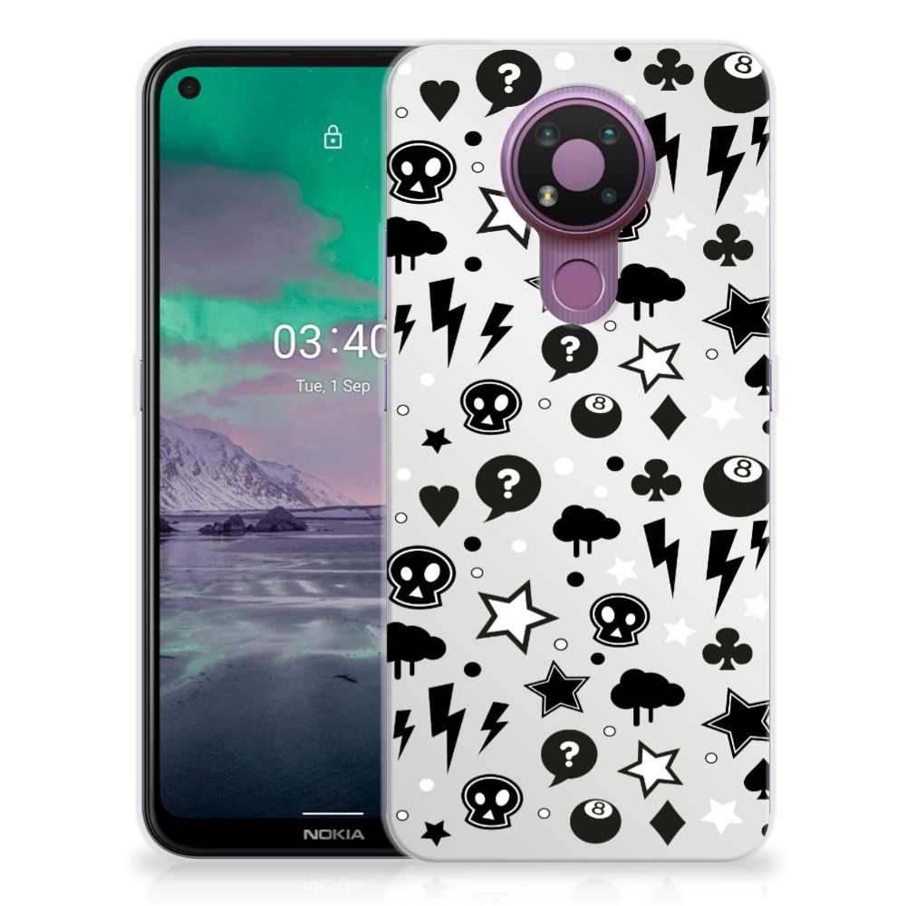Silicone Back Case Nokia 3.4 Silver Punk B2C Telecom