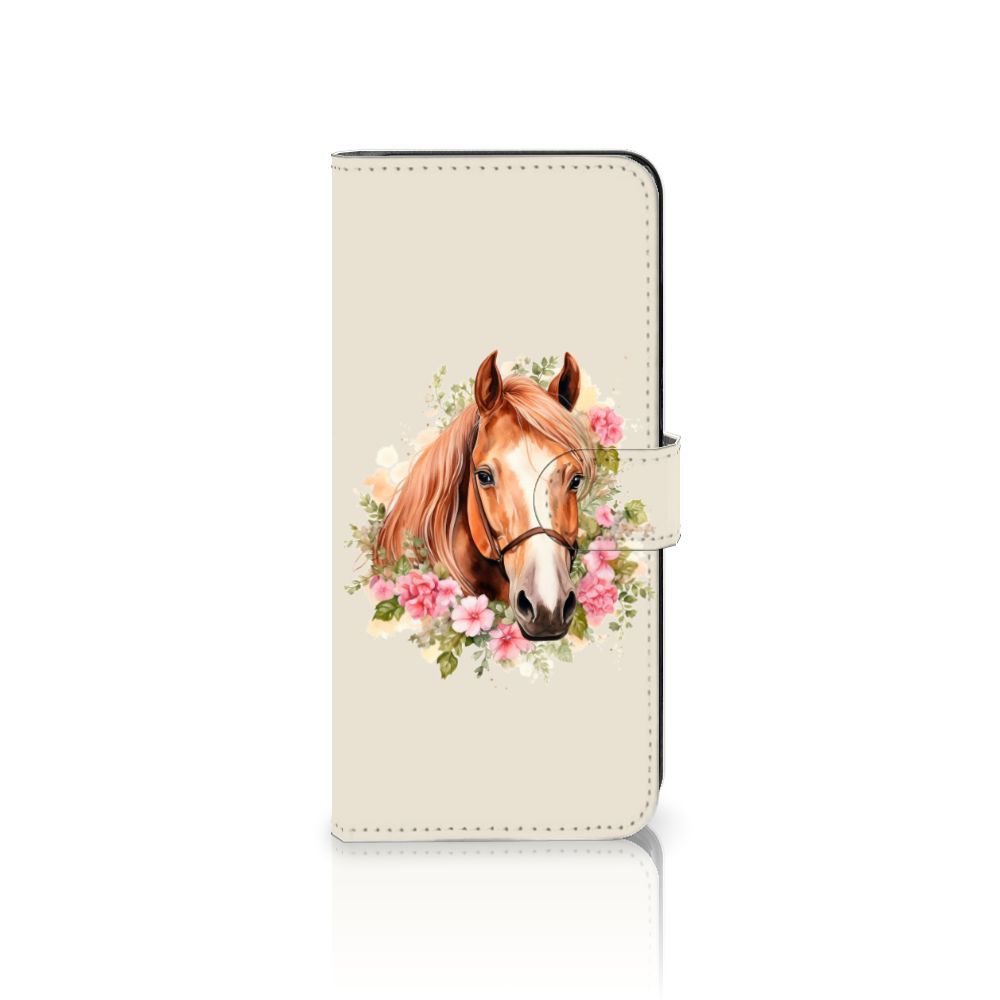 Telefoonhoesje met Pasjes voor Motorola Moto E22 | E22i Paard