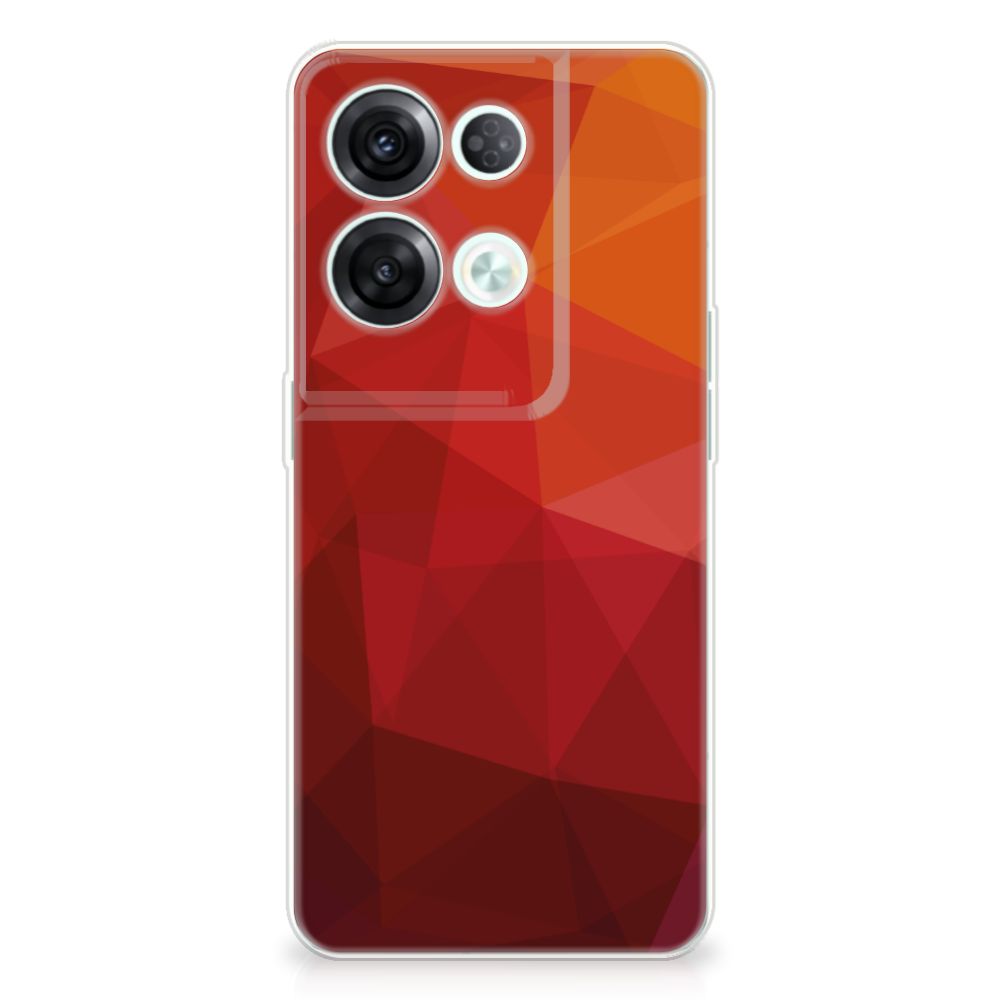 TPU Hoesje voor OPPO Reno8 Pro Polygon Red