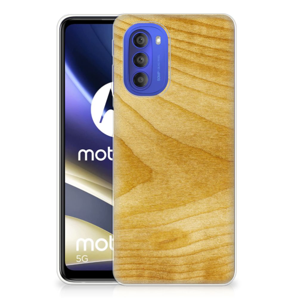 Motorola Moto G51 5G Bumper Hoesje Licht Hout