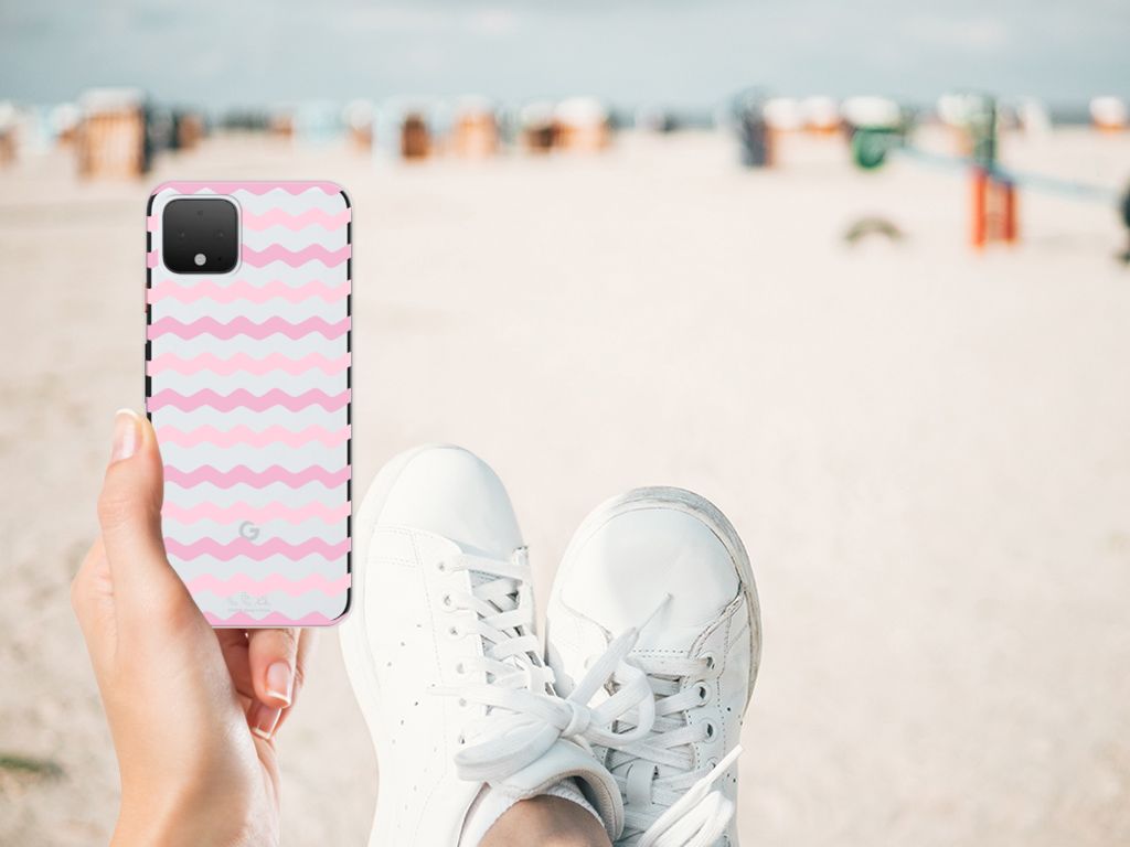 Google Pixel 4 TPU bumper Waves Roze B2C Telecom