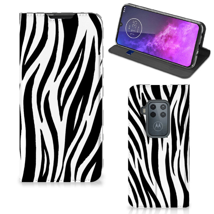 Motorola One Zoom Hoesje maken Zebra - B2C Telecom