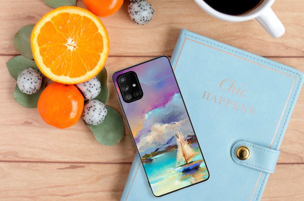 Kleurrijke Telefoonhoesje Samsung Galaxy A71 Boat B2C Telecom