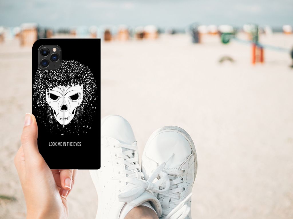 Mobiel BookCase Apple iPhone 11 Pro Max Skull Hair