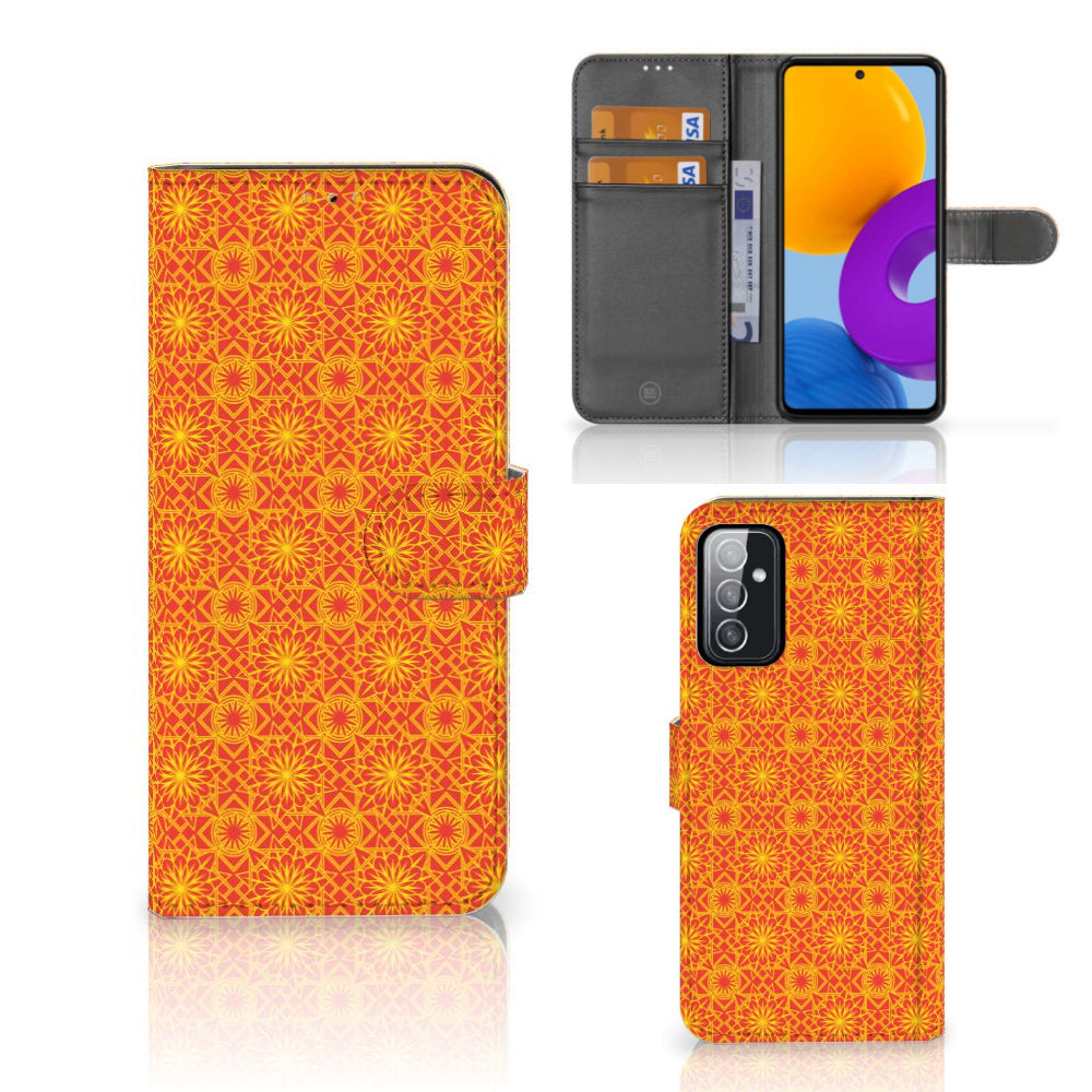 Samsung Galaxy M52 Telefoon Hoesje Batik Oranje