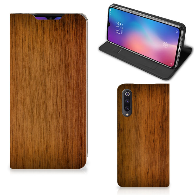 Xiaomi Mi 9 Book Wallet Case Donker Hout