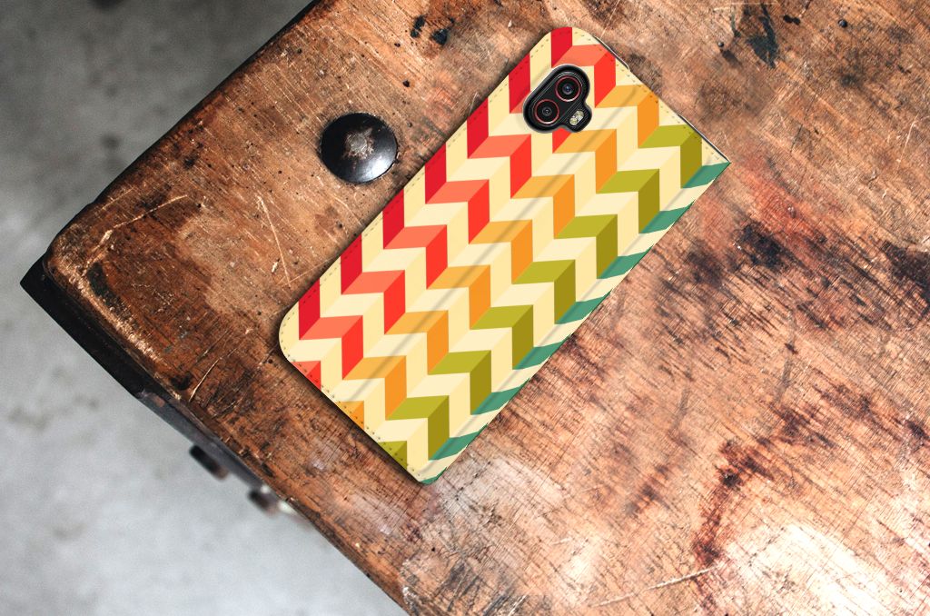 Samsung Galaxy Xcover 6 Pro Hoesje met Magneet Zigzag Multi Color - B2C Telecom