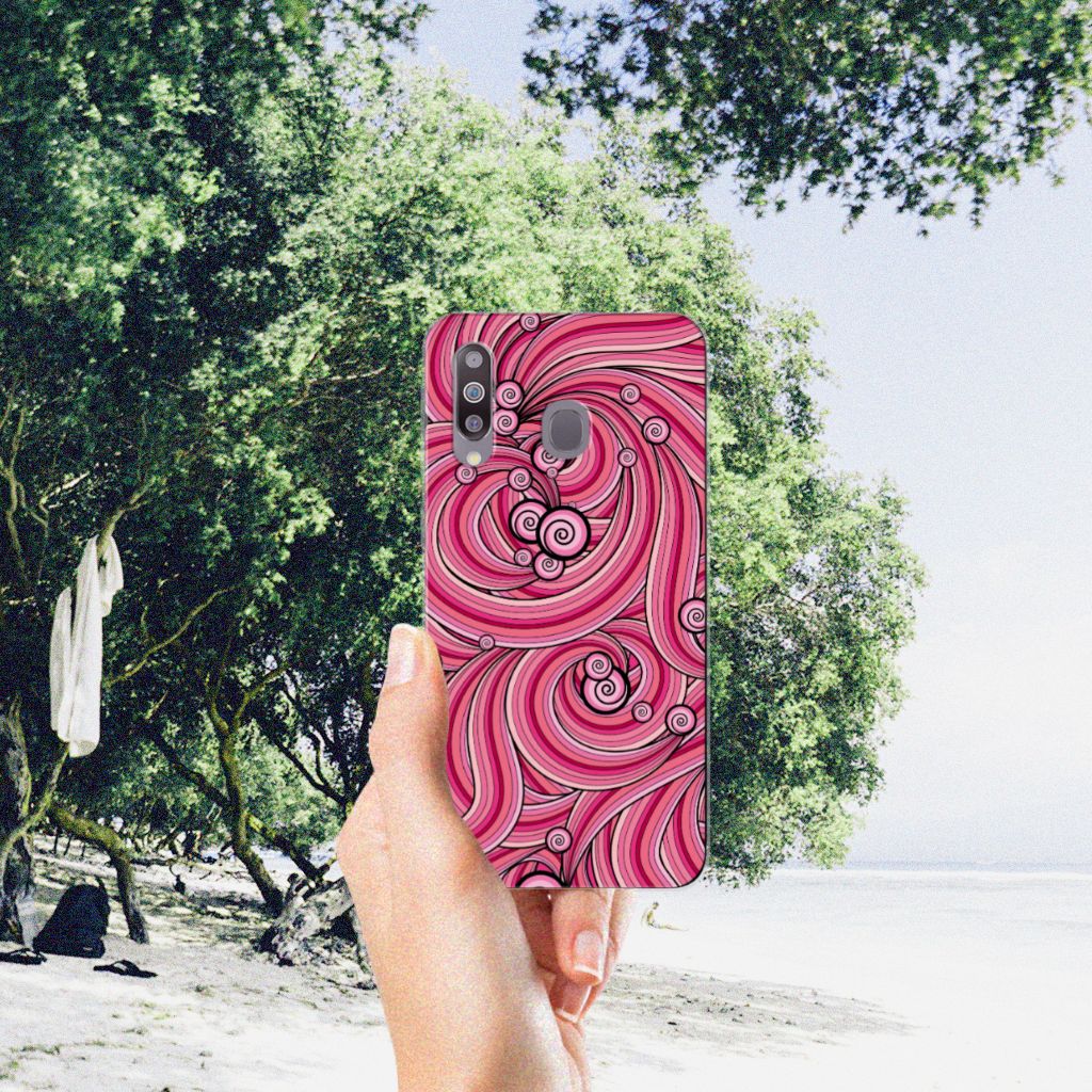 Samsung Galaxy M30 Hoesje maken Swirl Pink